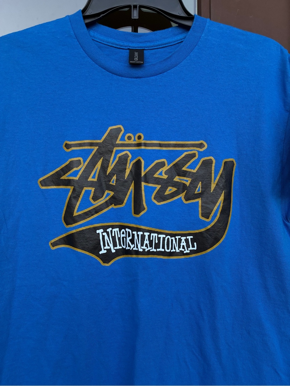 Stussy International (Gildan) Blue Graphic Tee M